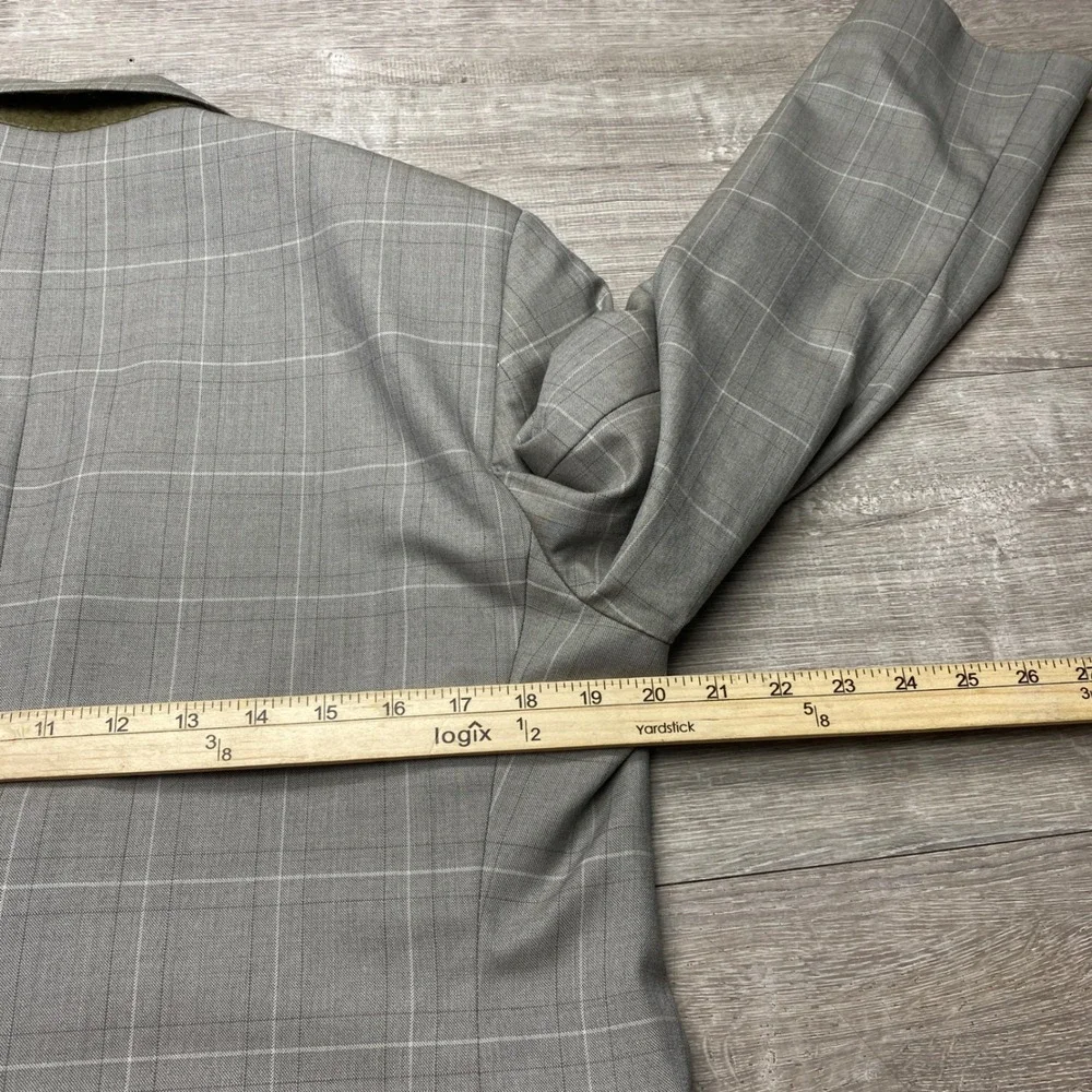 Holland & Sherry Blazer Mens 38R Grey Windowpane Pop Art Comic Lining Sport Coat